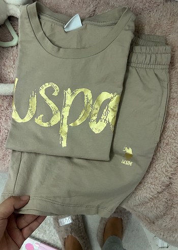 Usa polo kız çocuk şort tsırt takım - Görsel 2