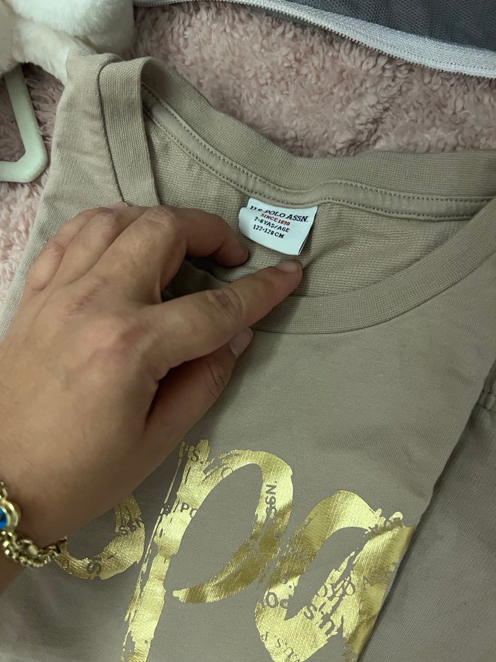 Usa polo kız çocuk şort tsırt takım - Görsel 3