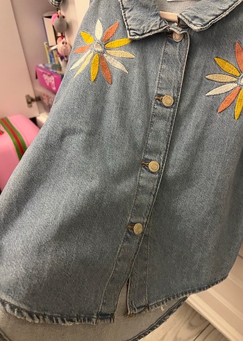 Zara kız çocuk kot gömlek - Görsel 4