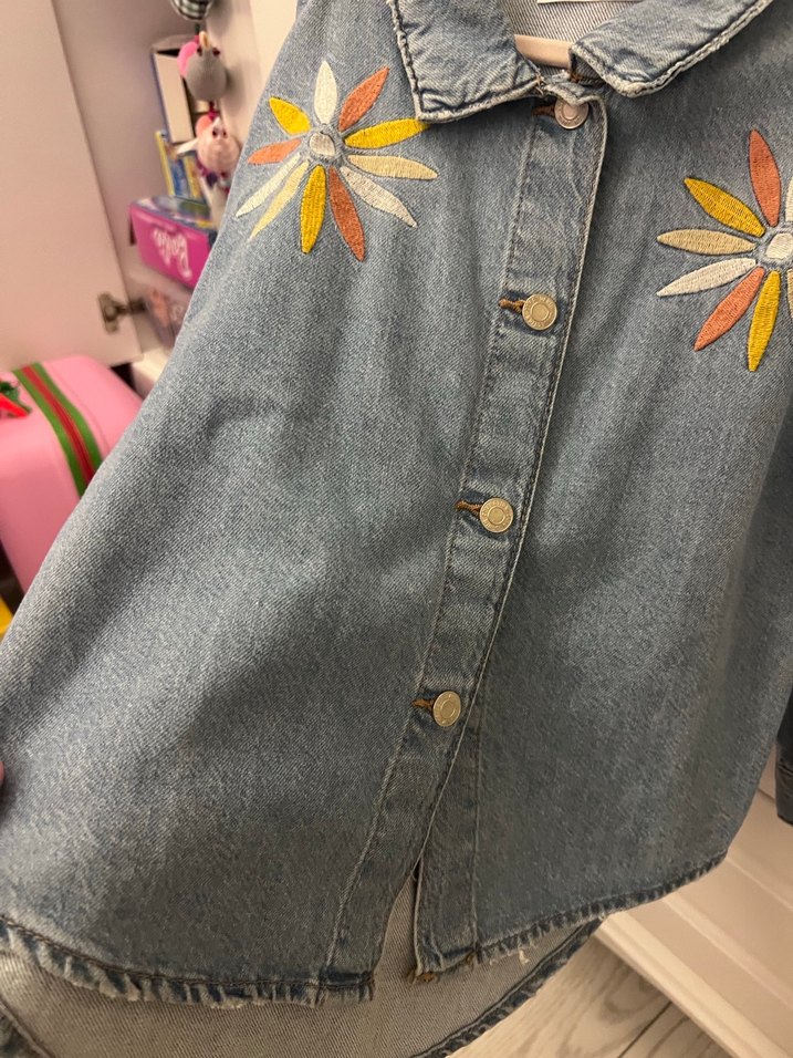 Zara kız çocuk kot gömlek - Görsel 4