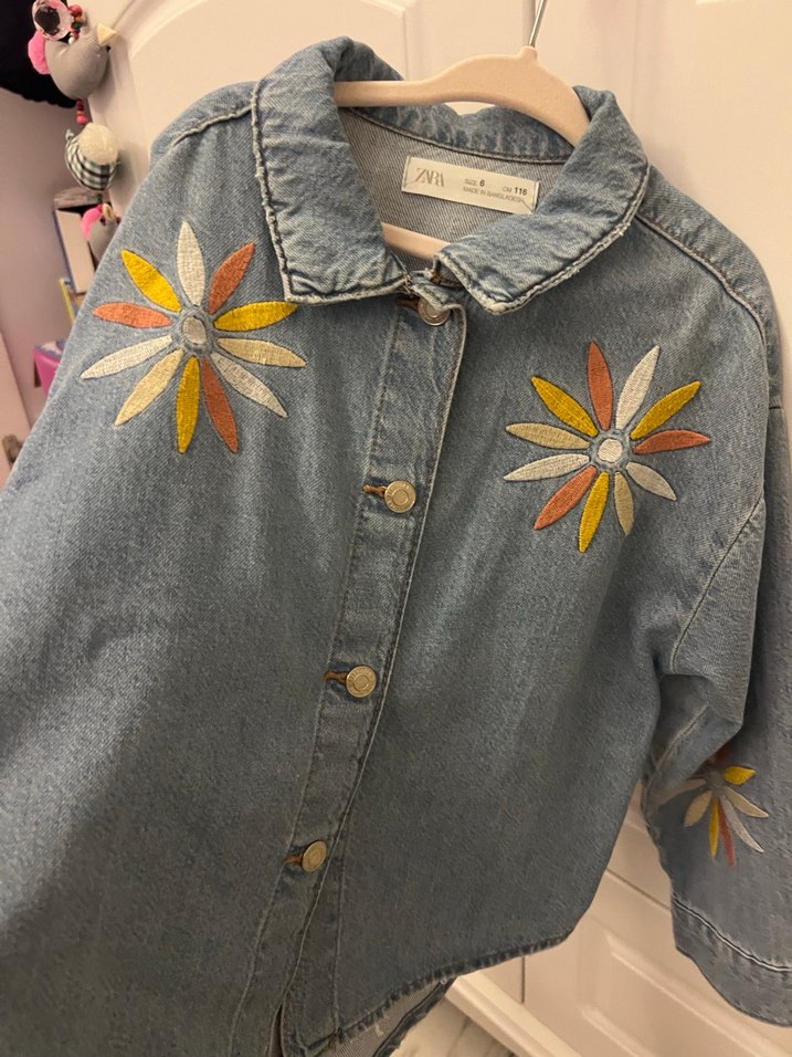 Zara kız çocuk kot gömlek - Görsel 2