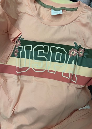 Usa polo kız çocuk şort tsırt takım - Görsel 2