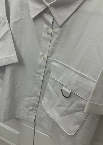 Kız Çocuk Beyaz Kısa Kollu gömlek - Görsel 3