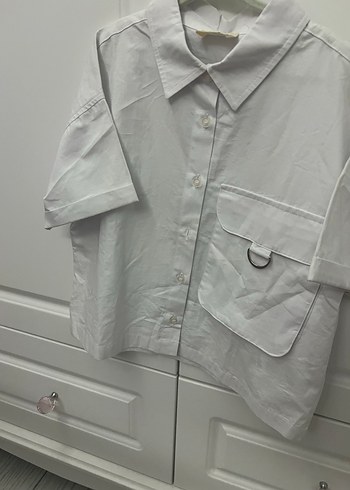 Kız Çocuk Beyaz Kısa Kollu gömlek - Görsel 2