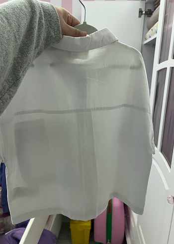 Kız Çocuk Beyaz Kısa Kollu gömlek - Görsel 5