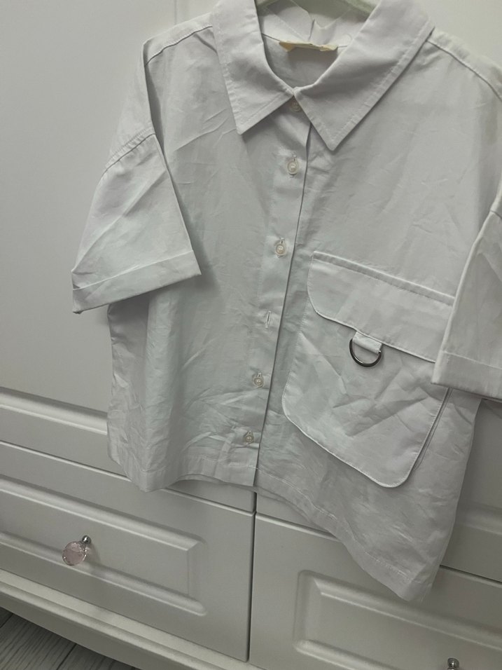 Kız Çocuk Beyaz Kısa Kollu gömlek - Görsel 2