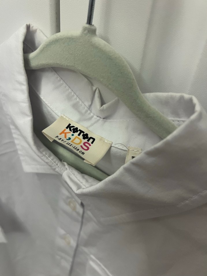 Kız Çocuk Beyaz Kısa Kollu gömlek - Görsel 4