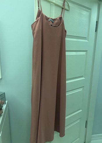 Drapeli Uzun Askılı Elbise - Görsel 4