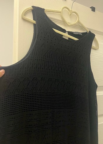 Siyah Uzun Salaş Kolsuz Elbise - Görsel 2