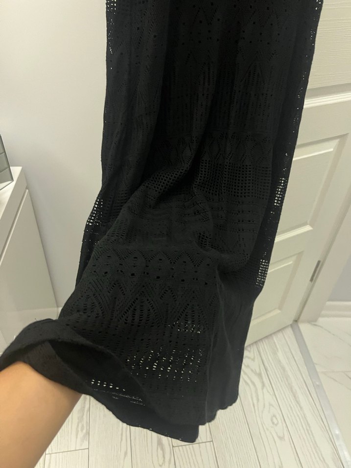 Siyah Uzun Salaş Kolsuz Elbise - Görsel 4