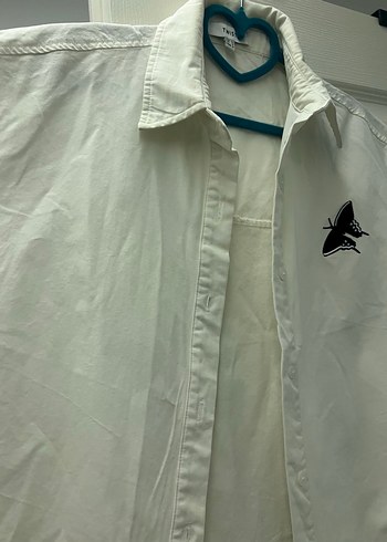 Düğmeli Beyaz Kolsuz Pamuk Gömlek - Görsel 2