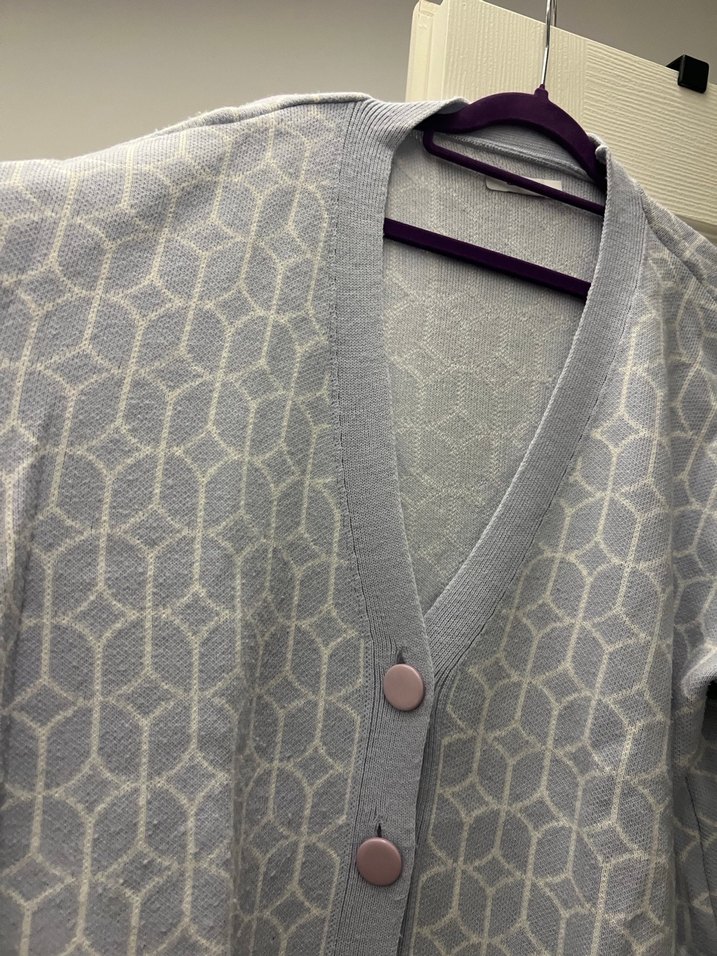 Düğmeli Gri Midi Kadın Hırka - Görsel 2