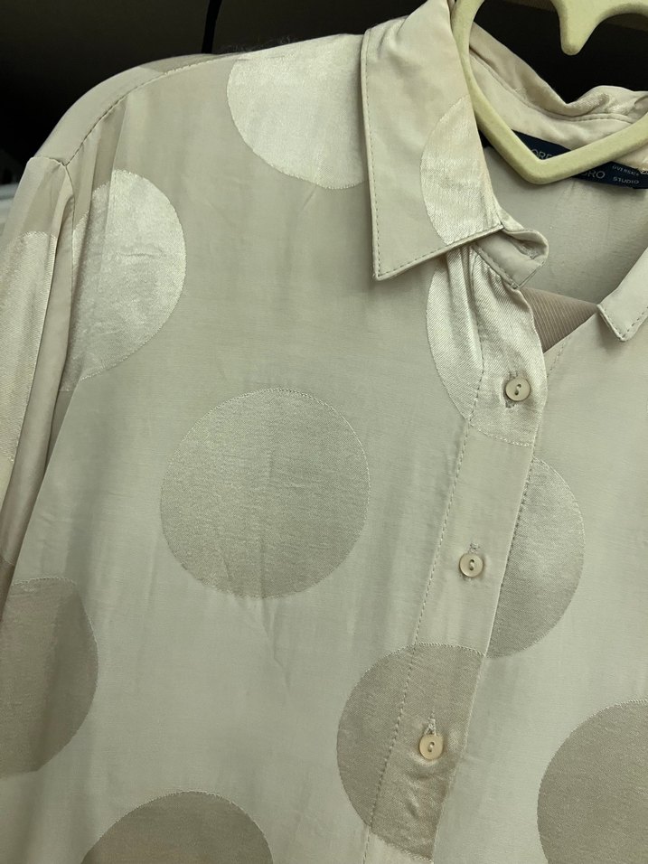 Bayan saten kumas gömlek - Görsel 3