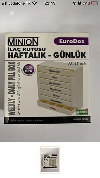 7 günlük bölmeli kutu - Görsel 5