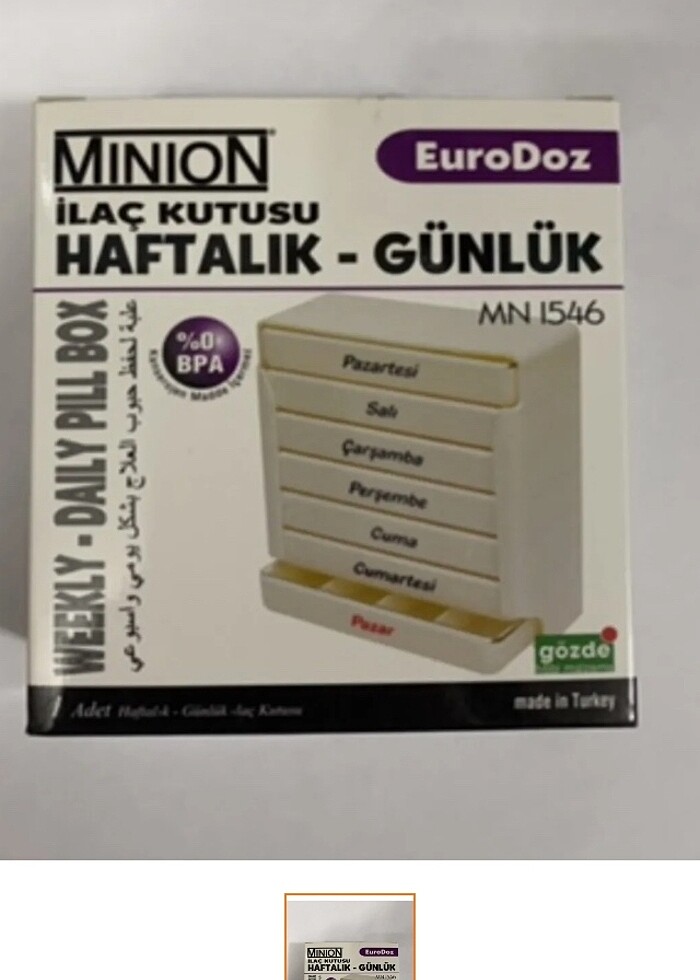 7 günlük bölmeli kutu - Görsel 5