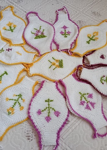 Beyaz Nakışlı el işi Banyo Süngeri - Görsel 3