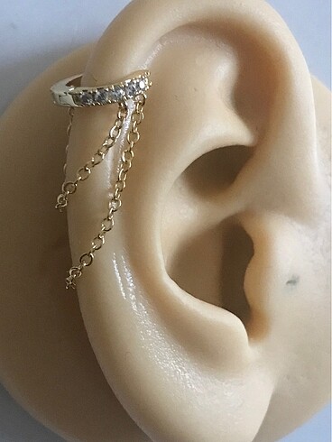 Zincirli Halka Gold Helix Piercing