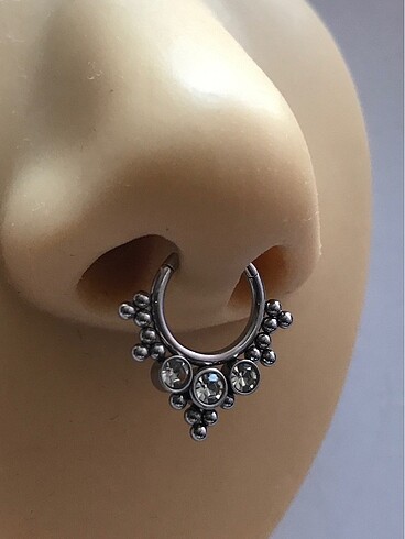 Diğer Taşlı Gümüş Etnik Septum/Daith Piercing