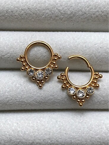  Beden Taşlı Gold Etnik Septum/Daith Piercing