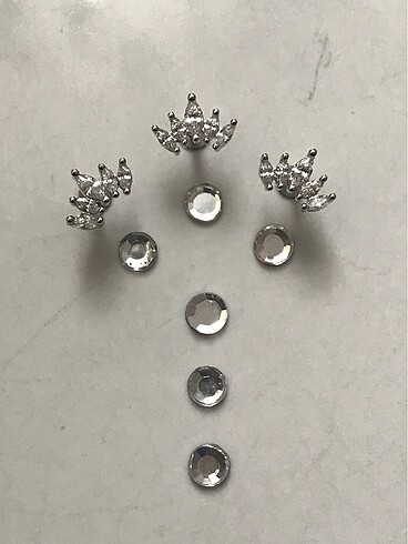  Beden gri Renk Lotus Taşlı Gümüş Helix/Tragus Piercing