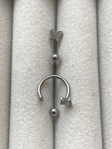  Beden Kelebekli Yarım Halka Burun/Helix Piercing