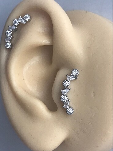 Daire Damla Taş Gümüş Helix/Tragus Piercing