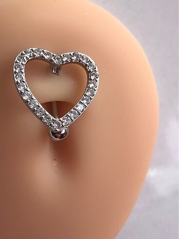 Kalpli Gümüş Göbek Piercing