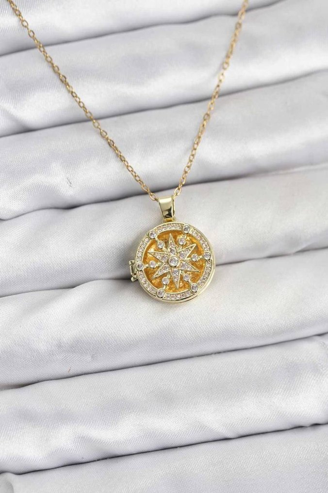 Çelik Açılabilir Gold Kolye - Görsel 2