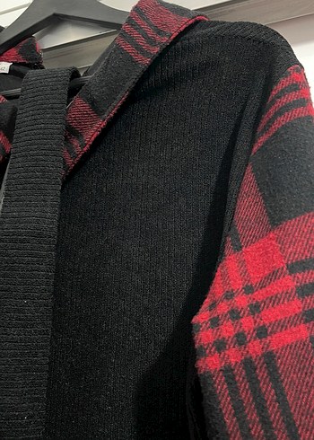 Uzun Siyah Kemerli Kadın Triko Elbise - Görsel 2