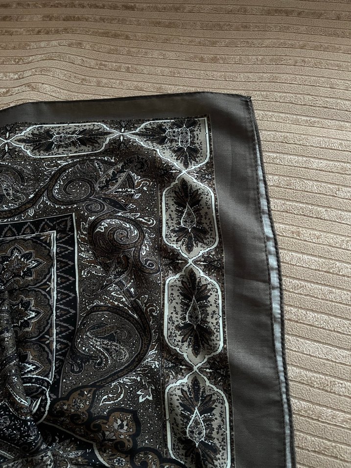 Haki etnik desen şal lamelif - Görsel 3