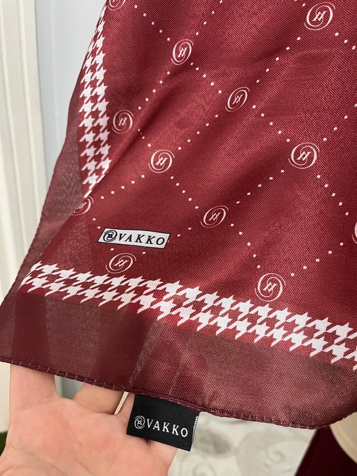 Bordo Vakko şal - Görsel 2