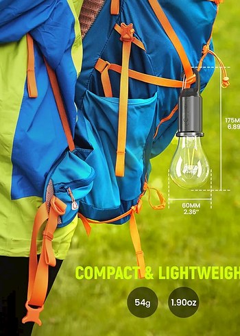 Güneş Enerjili Şarjlı Kamp LED Ampul Lamba 3 Adet - Görsel 7