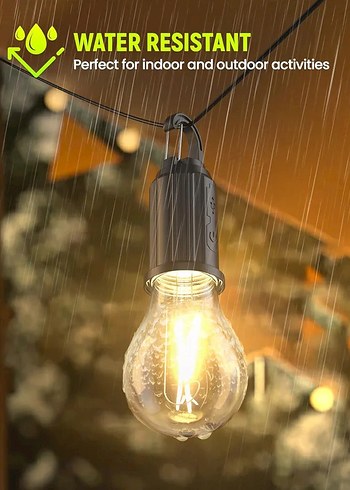 Güneş Enerjili Şarjlı Kamp LED Ampul Lamba 3 Adet - Görsel 4