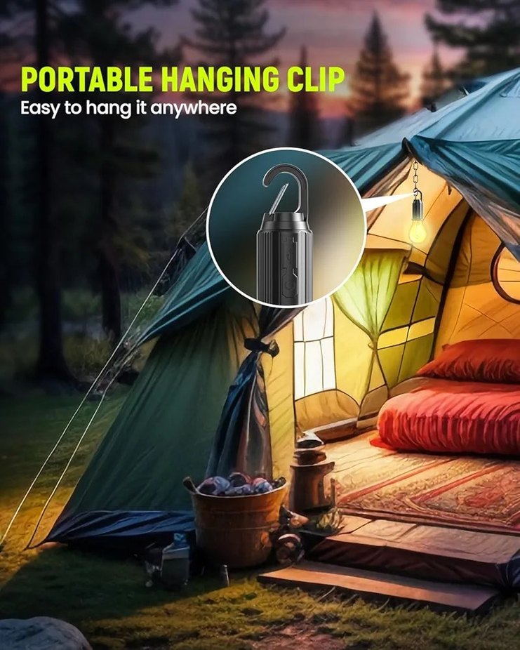 Güneş Enerjili Şarjlı Kamp LED Ampul Lamba 3 Adet - Görsel 5