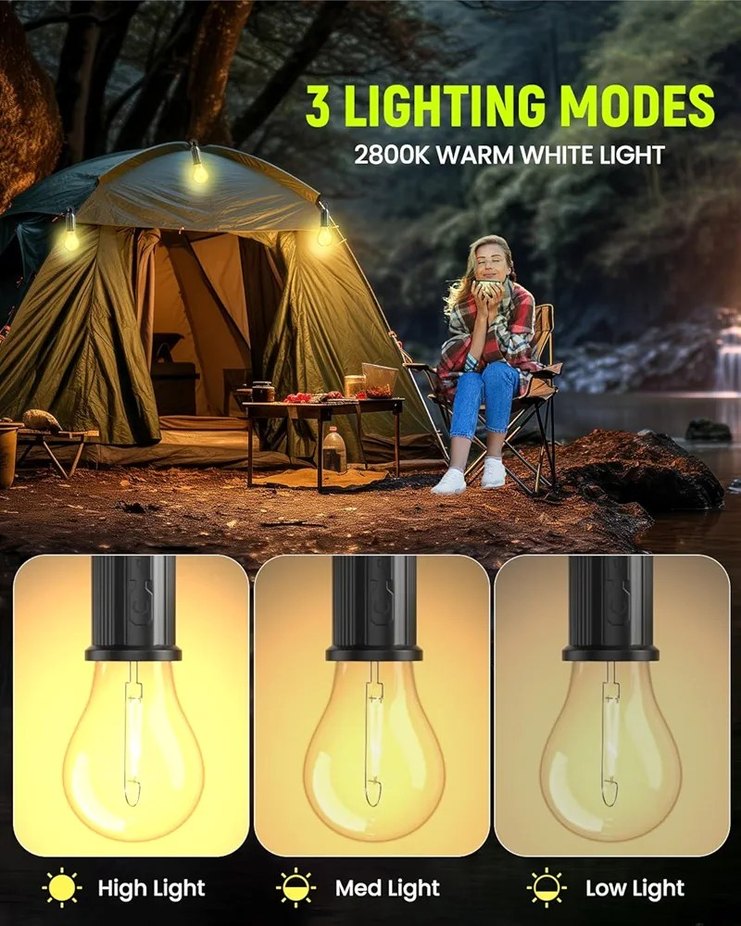 Sarı LED Kamp Lambası gün enejirili - Görsel 2