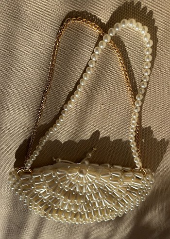 İncili istiridye çanta , midye çanta , inci boncuklu çanta - Görsel 10