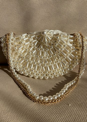 İncili istiridye çanta , midye çanta , inci boncuklu çanta - Görsel 5