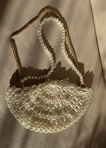 İncili istiridye çanta , midye çanta , inci boncuklu çanta - Görsel 3
