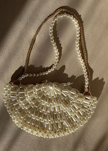İncili istiridye çanta , midye çanta , inci boncuklu çanta - Görsel 4