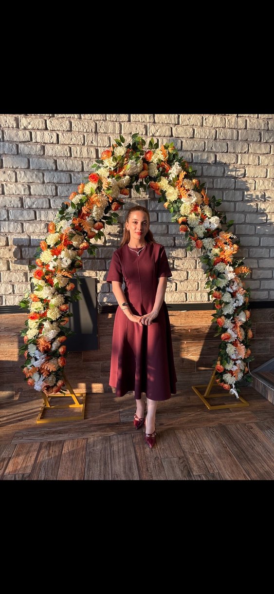 Kadın Mürdüm Uzun Elbise - Görsel 3