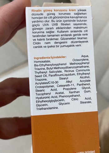 Rinalin SPF 50+ Suya Dayanıklı Güneş Kremi - Görsel 3