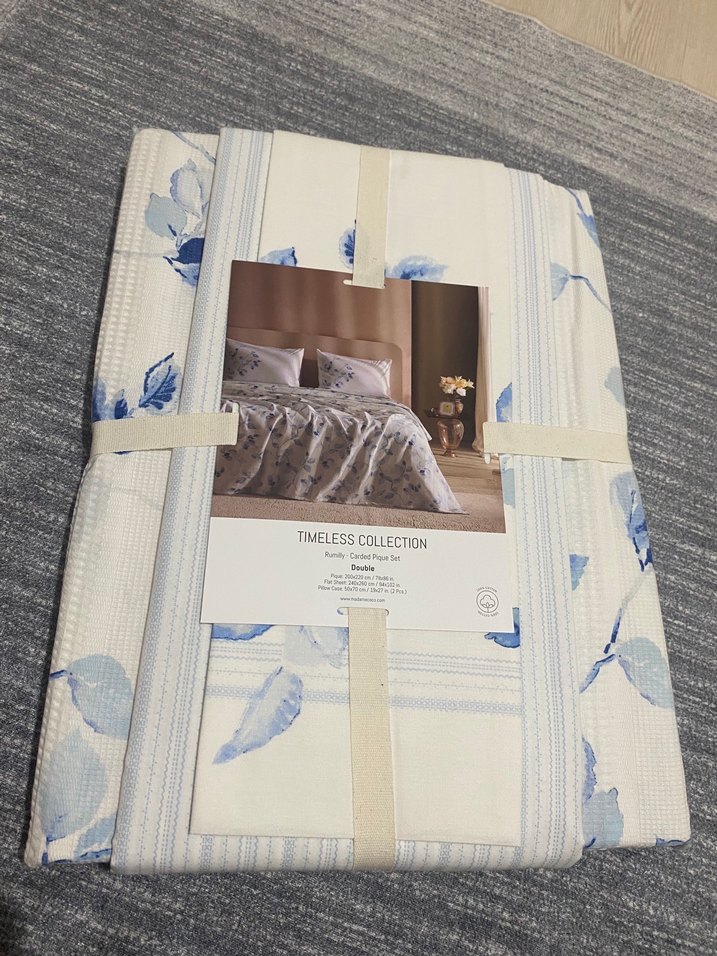 Madame Coco Mavi Çiçek Desenli Nevresim Takımı - Görsel 2