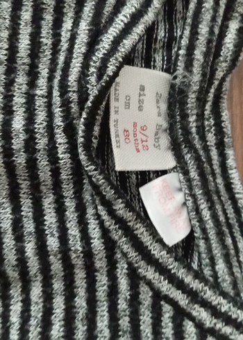 Zara Kız Çocuk Gri Zebra Desenli Triko Kazak