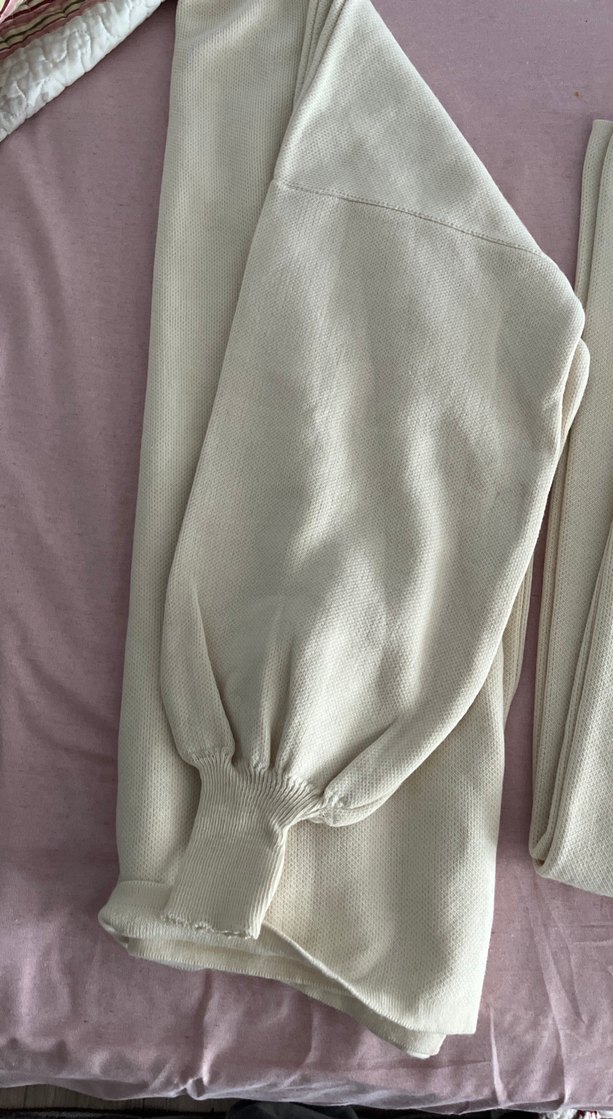 Bej Kadın Keten Midi Rahat Kesim Pantolon - Görsel 4