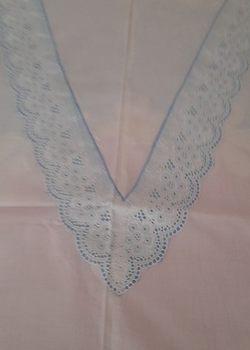 Nakışlı Beyazmavi dantelli   karyola Örtüsü - Görsel 5