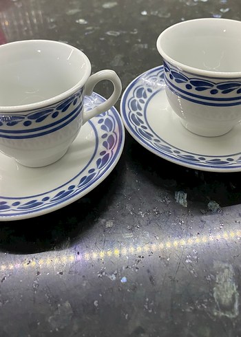 Mavi Desenli 2'li Porselen Fincan Takımı