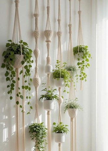 Makrome çiçek askılık - Görsel 5