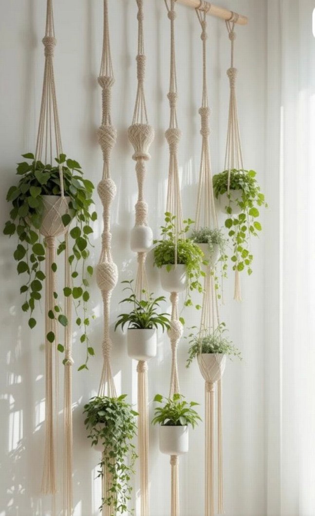 Makrome çiçek askılık - Görsel 5