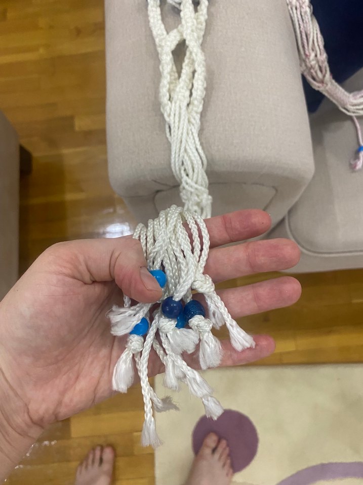 Makrome çiçek askılık - Görsel 3