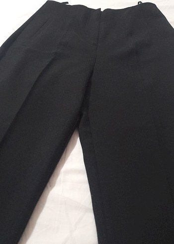 Siyah Kadın Kumaş Pantolon Midi Boy